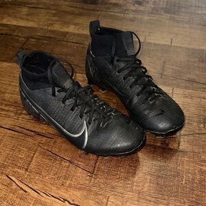 Nike Black and Gray Football Cleats